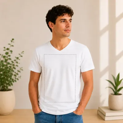 Męska Koszulka V-neck z własnym nadrukiem | Sprintshirt