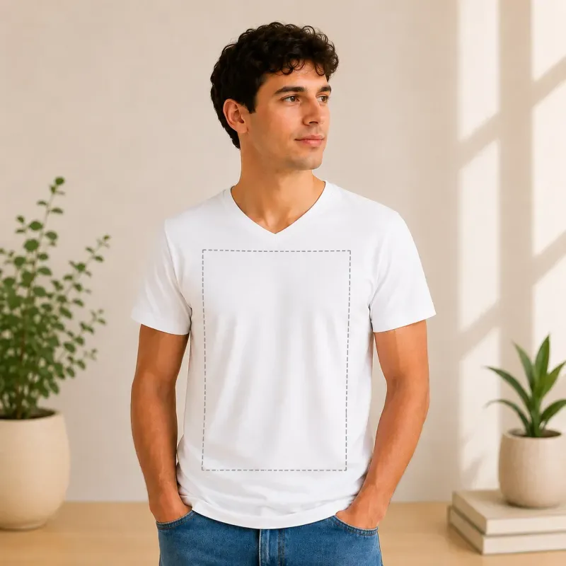 Męska Koszulka V-neck z własnym nadrukiem | Sprintshirt