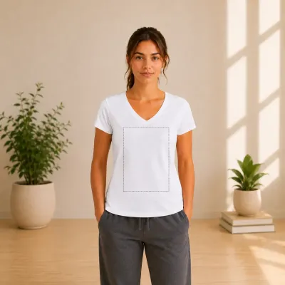 Damska Koszulka V-neck z własnym nadrukiem | Sprintshirt