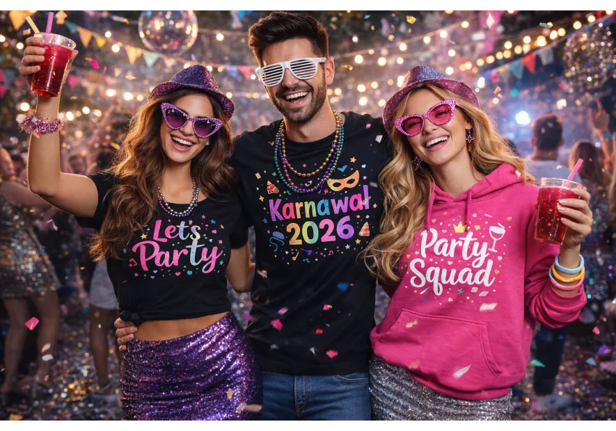 Karnawał 2026 – jak się ubrać, pomysły na stylizacje i przekąski + nadruki personalizowane